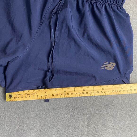 New Balance Athletic Running Shorts Womens S Navy Blue 3" Inseam Elastic Waist - Picture 9 of 9